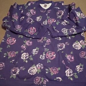 Women’s’ Floral Fleece Jacket in Cotton Blend Size PL